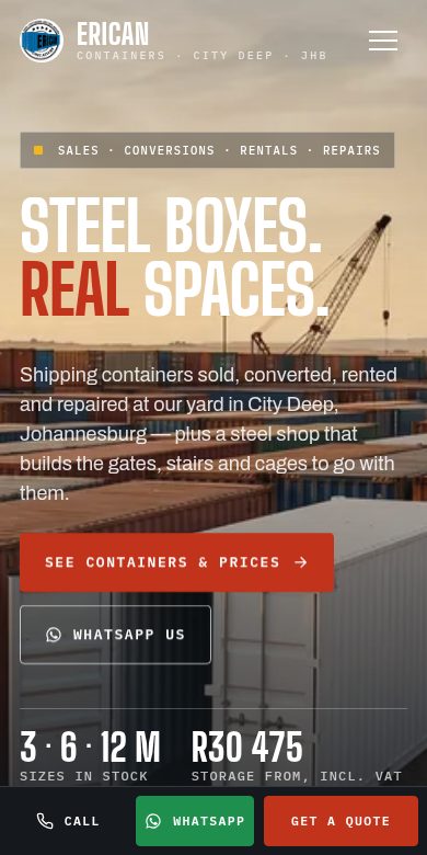 Erican Containers storefront