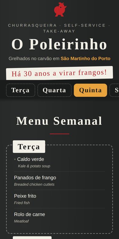 O Poleirinho digital menu