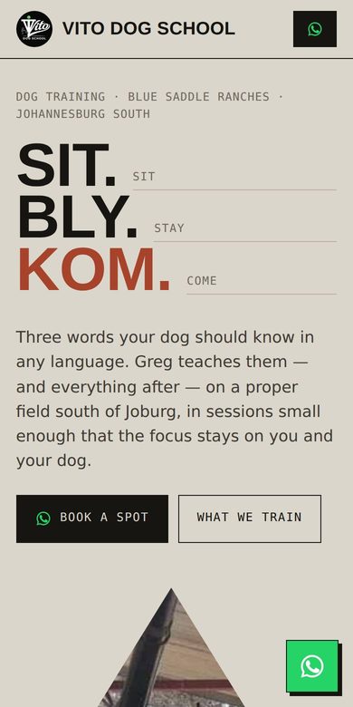 Vito Dog School website